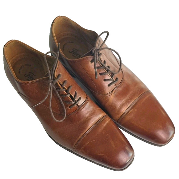 Florsheim Imperial Mens 11D Brown Leather Cap Toe Oxford Blucher Dress Shoes main image 10